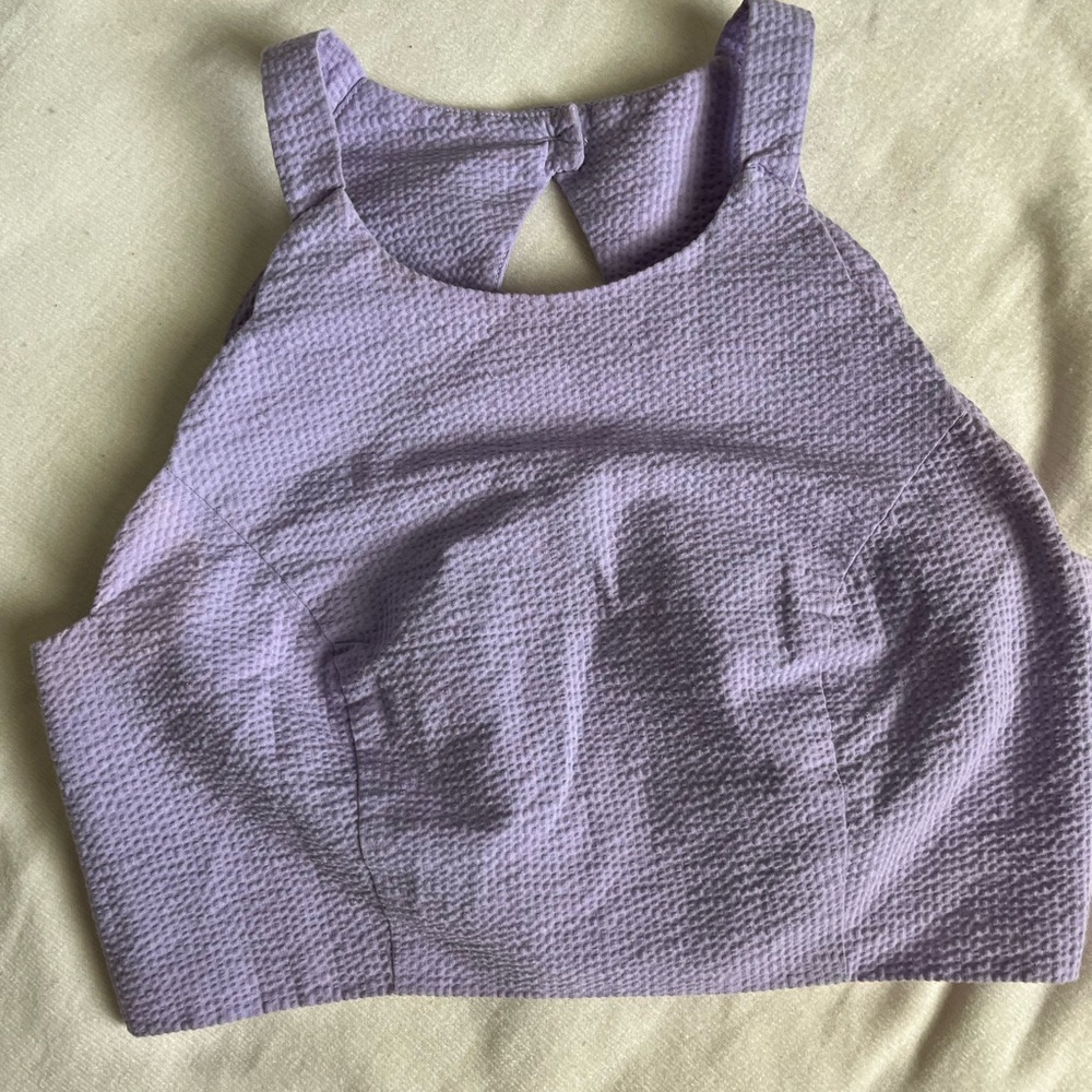Lauren James Lilac Textured Crop Top